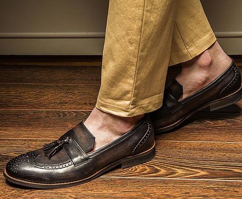 Frühling / Herbst Braun Männer Gewebtes Leder Slip On Schuhe für die Party