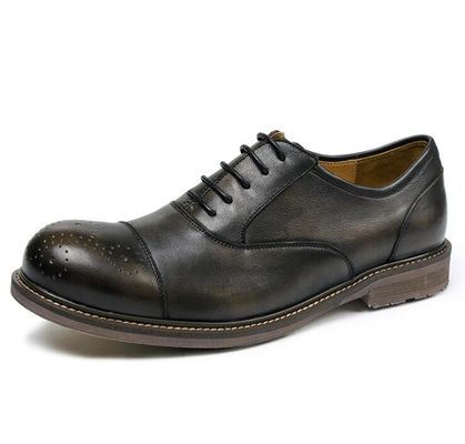 Schwarze, runde Zehen, bequeme Schuhe für Männer, atmungsaktive Schuhe für Geschäfte, bequeme Schuhe für Sport
