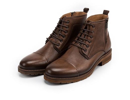 Runde Zehen Aufzug Männer Schuhe Atmung Echtleder Casual Schuhe für den Winter
