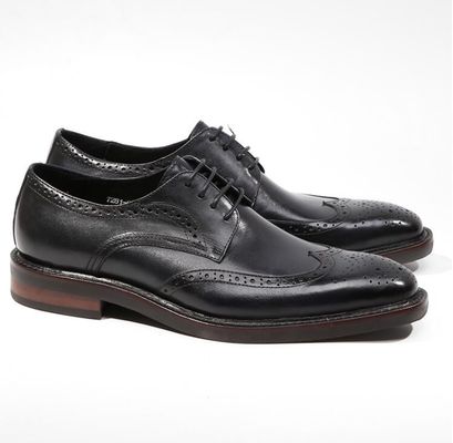 Derby-Stil Männer Braun Spitzen Schuhe Flach Männer Gewebtes Leder Slip On Schuhe