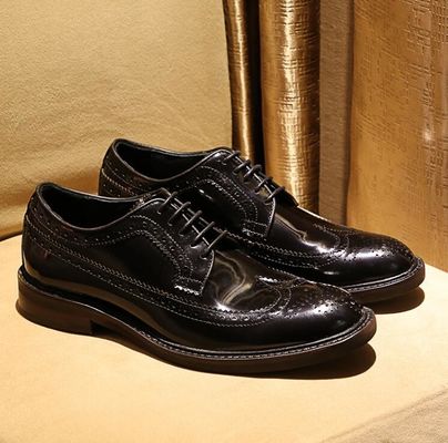 Marke italienische Herren Leder Schuhe Flachschuhe Schwarze Slip On Dress Schuhe
