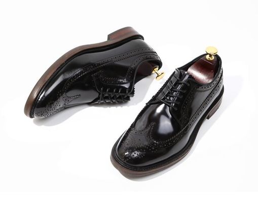 Marke italienische Herren Leder Schuhe Flachschuhe Schwarze Slip On Dress Schuhe