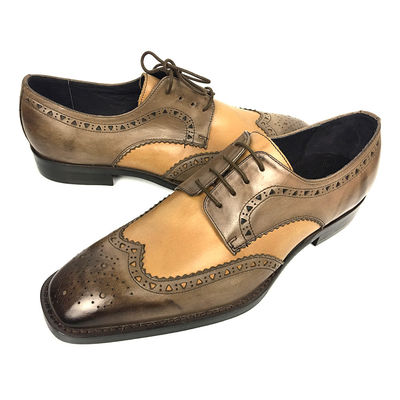 Doppelmonkenkleid für Männer, Schuhe mit Brogue-Detail in Wachslederveredelung