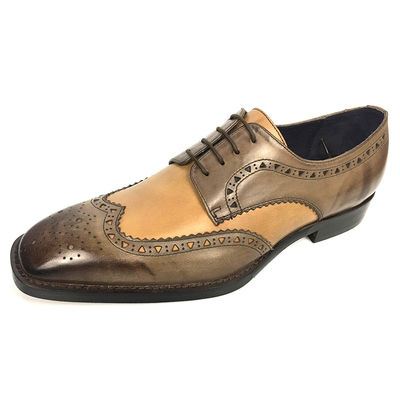 Doppelmonkenkleid für Männer, Schuhe mit Brogue-Detail in Wachslederveredelung