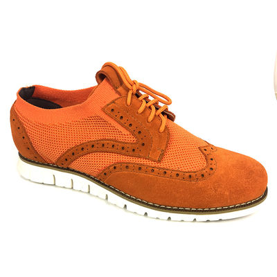 Flyknit Suede Leather Casual Schuhe für Männer, Freizeit Strickwolle Schuhe