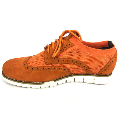 Flyknit Suede Leather Casual Schuhe für Männer, Freizeit Strickwolle Schuhe