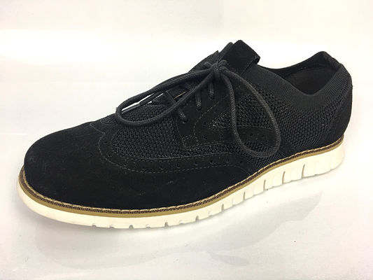 Freizeit-Schuhe aus gestrickter Leinwand für Männer Flyknit Suede Leichtgewicht EVA-Außensohle