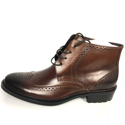 Halbwinterbraune Lederkleider für Männer Stiefel, günstiges Fell Eins Schnee Stiefel