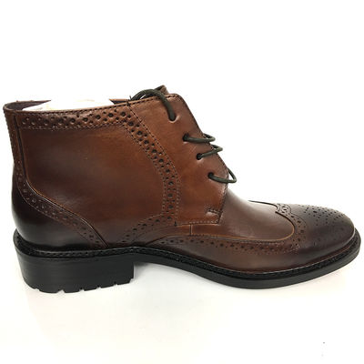 Halbwinterbraune Lederkleider für Männer Stiefel, günstiges Fell Eins Schnee Stiefel
