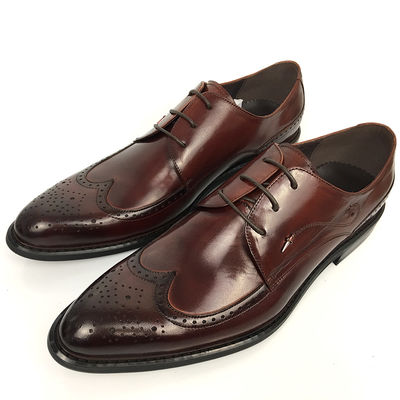 Männer neue Art Braun High Class Männer Leder Kleid Schuhe Pigkin Gummi