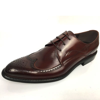 Männer neue Art Braun High Class Männer Leder Kleid Schuhe Pigkin Gummi
