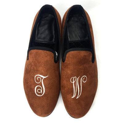 Freizeit Herren Broderierte Samt Loafers, Royal Luxus Samt Pantoffeln