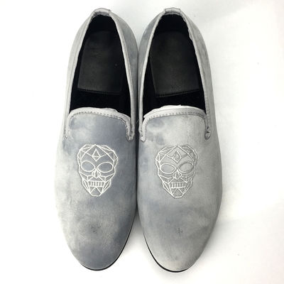 Broderierte Slip auf Samt Loafers, Männliche High-End Männer Loafers