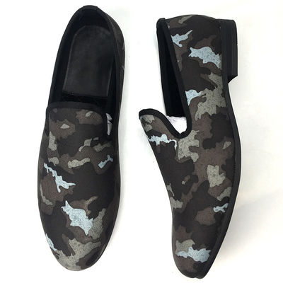 Broderierte Schuhe für Männer Schwarz Suede Loafers Schuhe aus Luxus-Schaffell