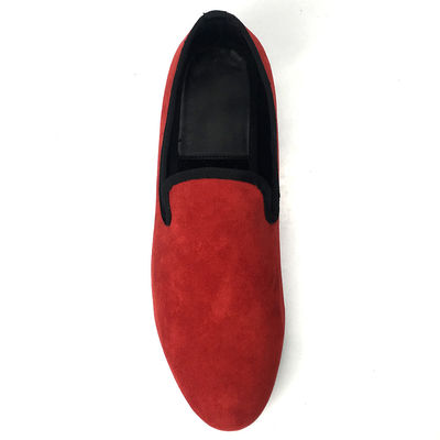 Royal Style Männer Samt-Schuhe Broderierte Männer Samt-Burgundy-Loafers