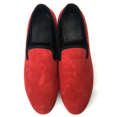 Royal Style Männer Samt-Schuhe Broderierte Männer Samt-Burgundy-Loafers
