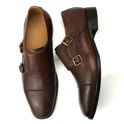 Schuhen aus Kuhleder, Sommerschuhe für Männer, Oxford-Schuhe mit doppelter Schnalle