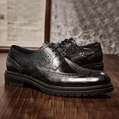 Brogues Casual Männer Lederkleid Schuhe Atmung Büro Polizei Loafer
