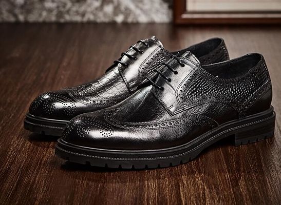 Brogues Casual Männer Lederkleid Schuhe Atmung Büro Polizei Loafer