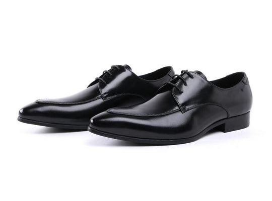 Prägte Design Patent Leder schwarze Schuhs, Schuhschnürchen