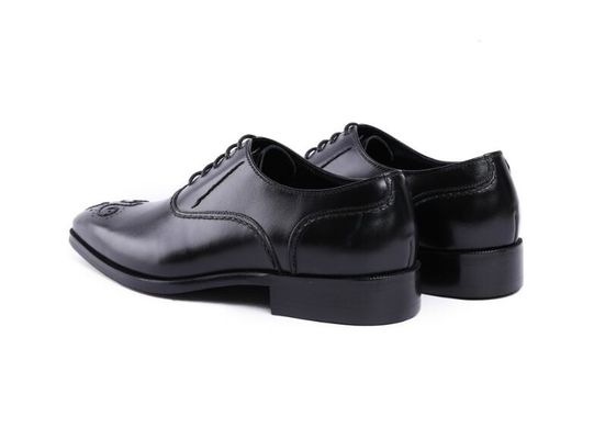 Echtes Derby-Stick, Leder-Dress-Schuhe, komplett handgefertigt, Goodyear-Schuhe.