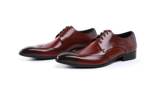 Custom Brogue Braun Bürste ab Leder Schuhe Komfortables Kleid für Männer