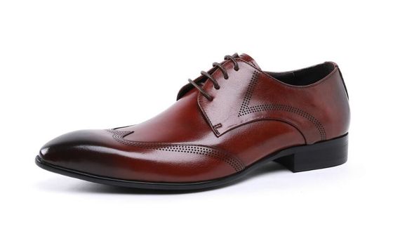 Custom Brogue Braun Bürste ab Leder Schuhe Komfortables Kleid für Männer