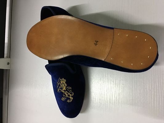 Langlebige Männer-Velvet-Loafers Runde Zehen-Männer-Blaue Suede-Schuhe