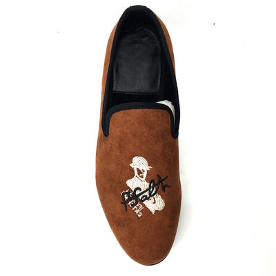Orange-Männer-Velvetloafers Tragen Sie resistente Atmung komfortable Lederloafers
