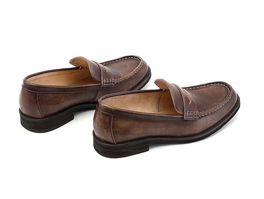 Atemberaubende Männer Braune Penny Loafers, echte Leder Loaferschuhe