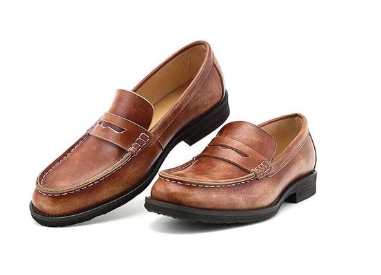 Atemberaubende Männer Braune Penny Loafers, echte Leder Loaferschuhe