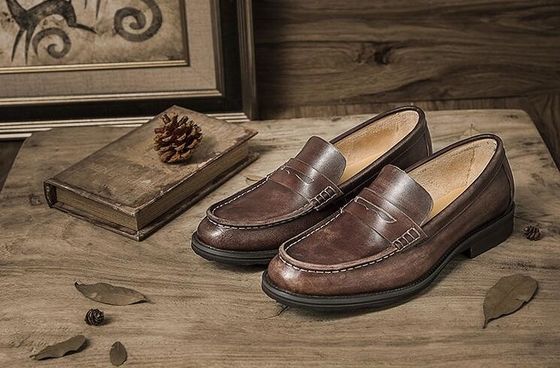 Atemberaubende Männer Braune Penny Loafers, echte Leder Loaferschuhe