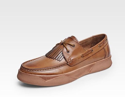 Retro Casual Männer Flachschuhe Custom Mens Leder Fahrschuhen mit Tassels