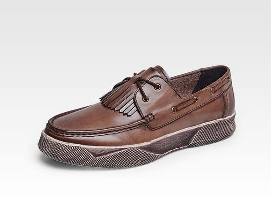 Retro Casual Männer Flachschuhe Custom Mens Leder Fahrschuhen mit Tassels