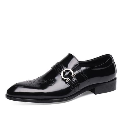 Bequeme handgefertigte Männerkleider Schuhe schwarze italienische Mönchsriemen Männerschuhe