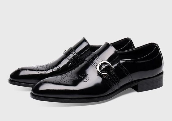 Bequeme handgefertigte Männerkleider Schuhe schwarze italienische Mönchsriemen Männerschuhe