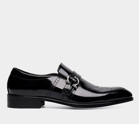 Bequeme handgefertigte Männerkleider Schuhe schwarze italienische Mönchsriemen Männerschuhe