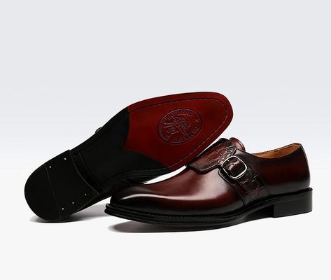 Luxus-Männer-Mönchs-Schuhe mit Riemen / Echte Lederschuhe italienischer Stil Loafer für Männer