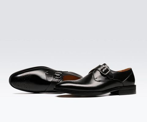 Oxford Leder Herren Schnallen Schuhen grün / schwarz Gentleman Schuhen