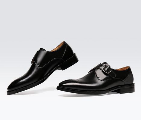 Oxford Leder Herren Schnallen Schuhen grün / schwarz Gentleman Schuhen
