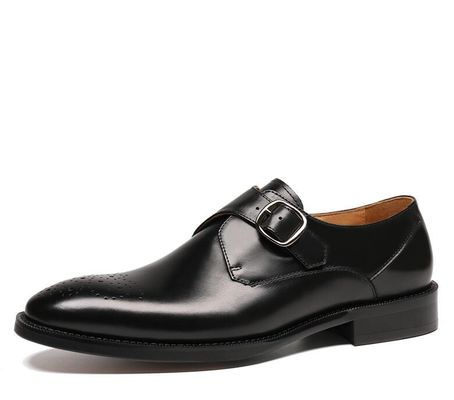Oxford Leder Herren Schnallen Schuhen grün / schwarz Gentleman Schuhen