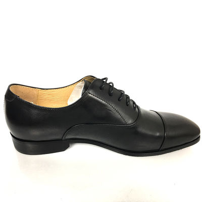 Schwarze Herren Leder-Schuhe / Männer Business-Casual-Schuhe Schnürsenkel