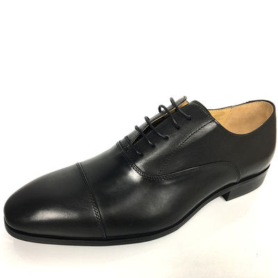 Schwarze Herren Leder-Schuhe / Männer Business-Casual-Schuhe Schnürsenkel