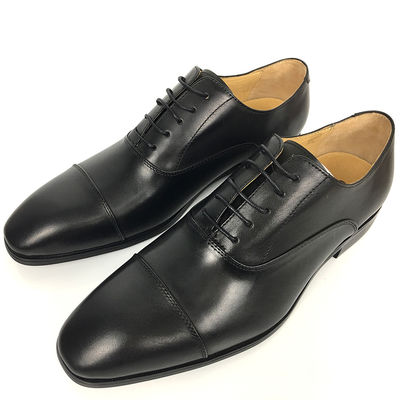 Schwarze Herren Leder-Schuhe / Männer Business-Casual-Schuhe Schnürsenkel