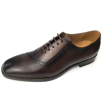 British Style Männer Spitzenfußschuhe / Schnürsenkel Casual Schuhe Braune Farbe