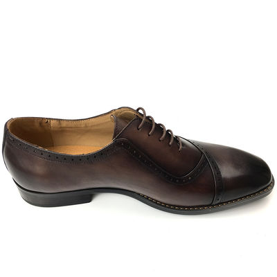 British Style Männer Spitzenfußschuhe / Schnürsenkel Casual Schuhe Braune Farbe