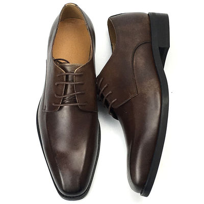 Braune Farbe Herren Leder Casual Schuhe Niedrige Absätze Schuhe Höhe Geschäftsstil