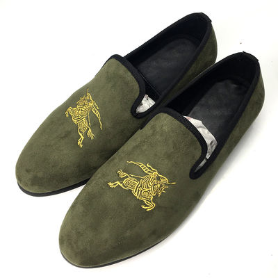 Militär Grün Männer Samt Loafers Atmung Männer Schlitten Auf Sommerschuhe