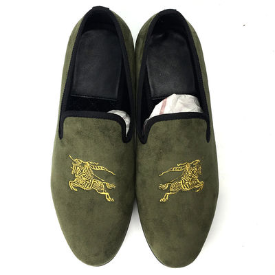 Militär Grün Männer Samt Loafers Atmung Männer Schlitten Auf Sommerschuhe