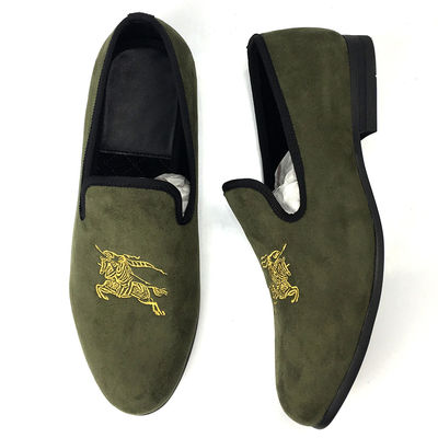 Militär Grün Männer Samt Loafers Atmung Männer Schlitten Auf Sommerschuhe